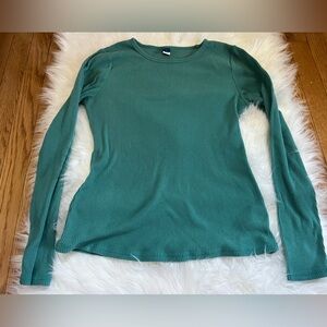 Old Navy Ribbed Crewneck Top in Teal